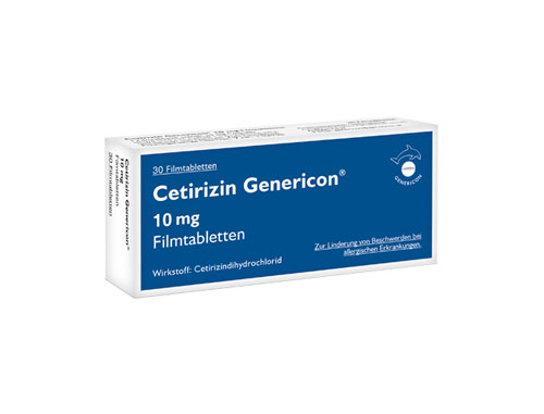 Packung von Cetirizin Genericon