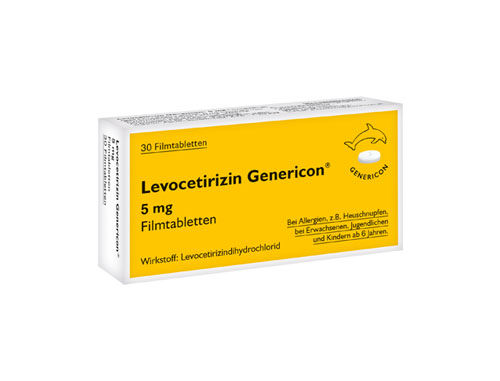 Packung von Levocetirizin Genericon