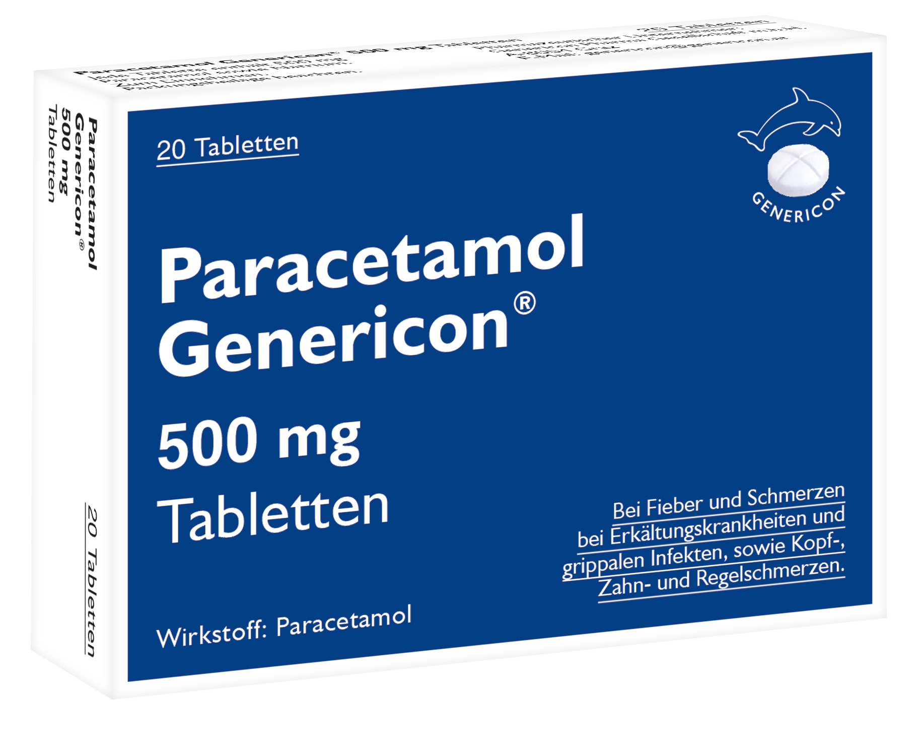 Packung von Paracetamol Genericon