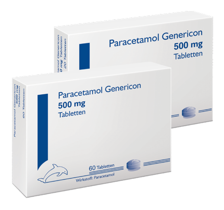 Packung von Paracetamol Genericon
